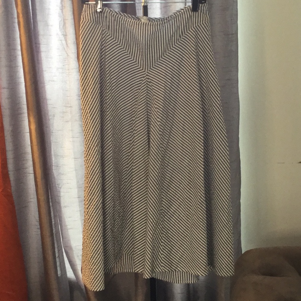Blue and white seersucker skirt